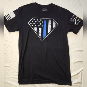 Grunt Style Blue Strip Flag T Shirt